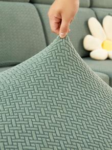 1入組提花素色有彈性沙發坐墊現代滌綸沙發墊套適用於家庭 - 綠色 - 查看 5