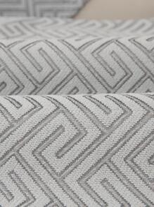 1pc Geometric Pattern Sofa Towel, Minimalist Polyester Sofa Cover Blanket For Home - Grey - View 3