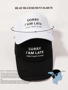 2入組女式標語圖案可調節運動卡車司機帽適合戶外 - 黑與白 - 查看 5