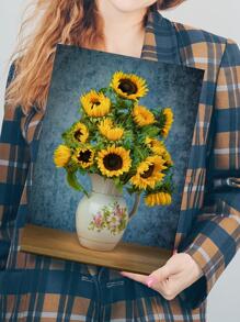 1 Bức Tranh Có Khung Sợi Hóa Học, Họa Tiết Hoa Hướng Dương Hiện Đại Tranh Có Khung Cho Gia Đình - nhiều màu - Xem 6