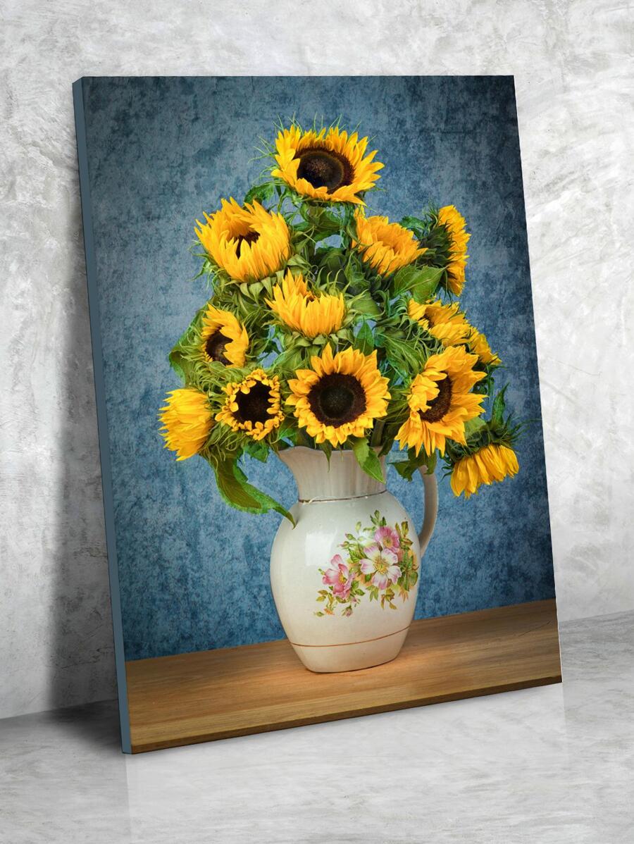 1 Bức Tranh Có Khung Sợi Hóa Học, Họa Tiết Hoa Hướng Dương Hiện Đại Tranh Có Khung Cho Gia Đình - nhiều màu - Xem 1