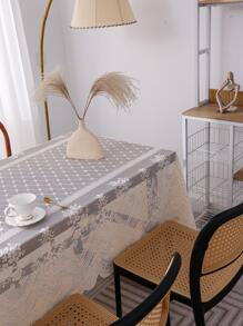 1 Khăn trải bàn ren trang trí, Khăn trải bàn polyester hiện đại cho gia đình - Màu be - Xem 6