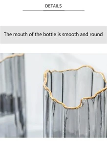 1入組玻璃花極簡風格透明紋理質感細節花瓶適用於家庭