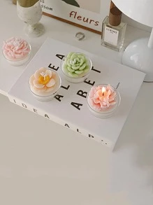 1支蠟蠟燭現代花形家用蠟燭 - 彩色 - 查看 6