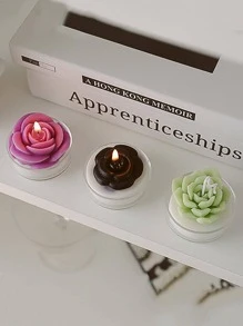 1支蠟蠟燭現代花形家用蠟燭 - 彩色 - 查看 7