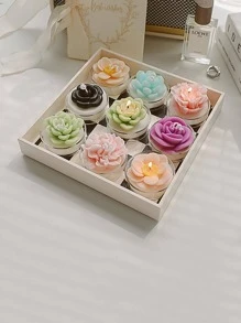 1支蠟蠟燭現代花形家用蠟燭 - 彩色 - 查看 4