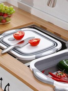 Multipurpose Foldable Cutting Board For Vegetable & Fruit, With Anti-mildew & Damp-proof Design, Portable Sink Basin - White - View 2