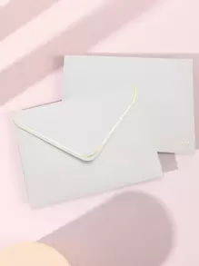 10 piezas de mini sobres blancos con diseño de bendición de lámina de oro, sencillo y creativo - Blanco - Ver 3