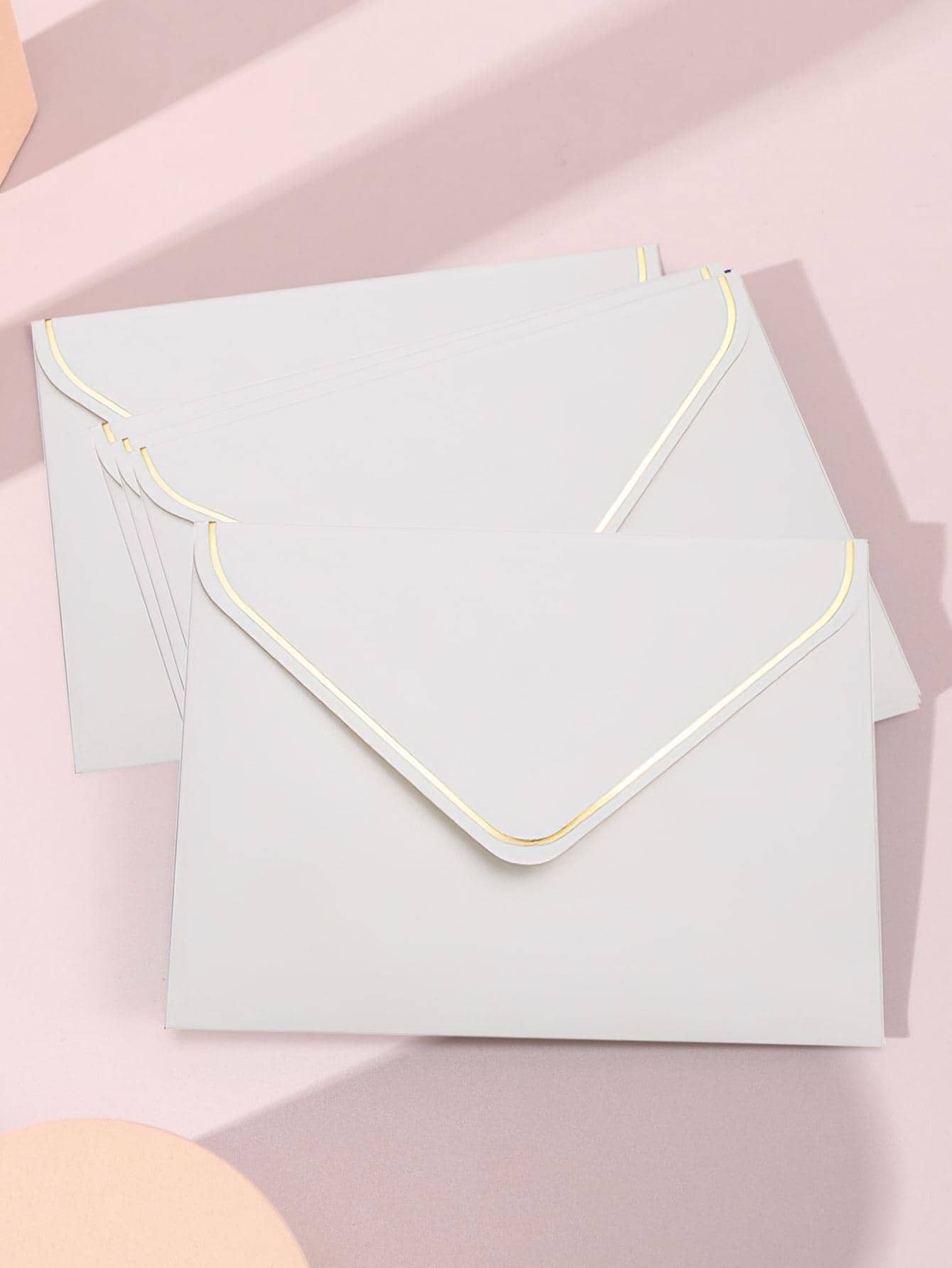 10 piezas de mini sobres blancos con diseño de bendición de lámina de oro, sencillo y creativo - Blanco - Ver 1