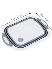 Multipurpose Foldable Cutting Board For Vegetable & Fruit, With Anti-mildew & Damp-proof Design, Portable Sink Basin - White - View 6