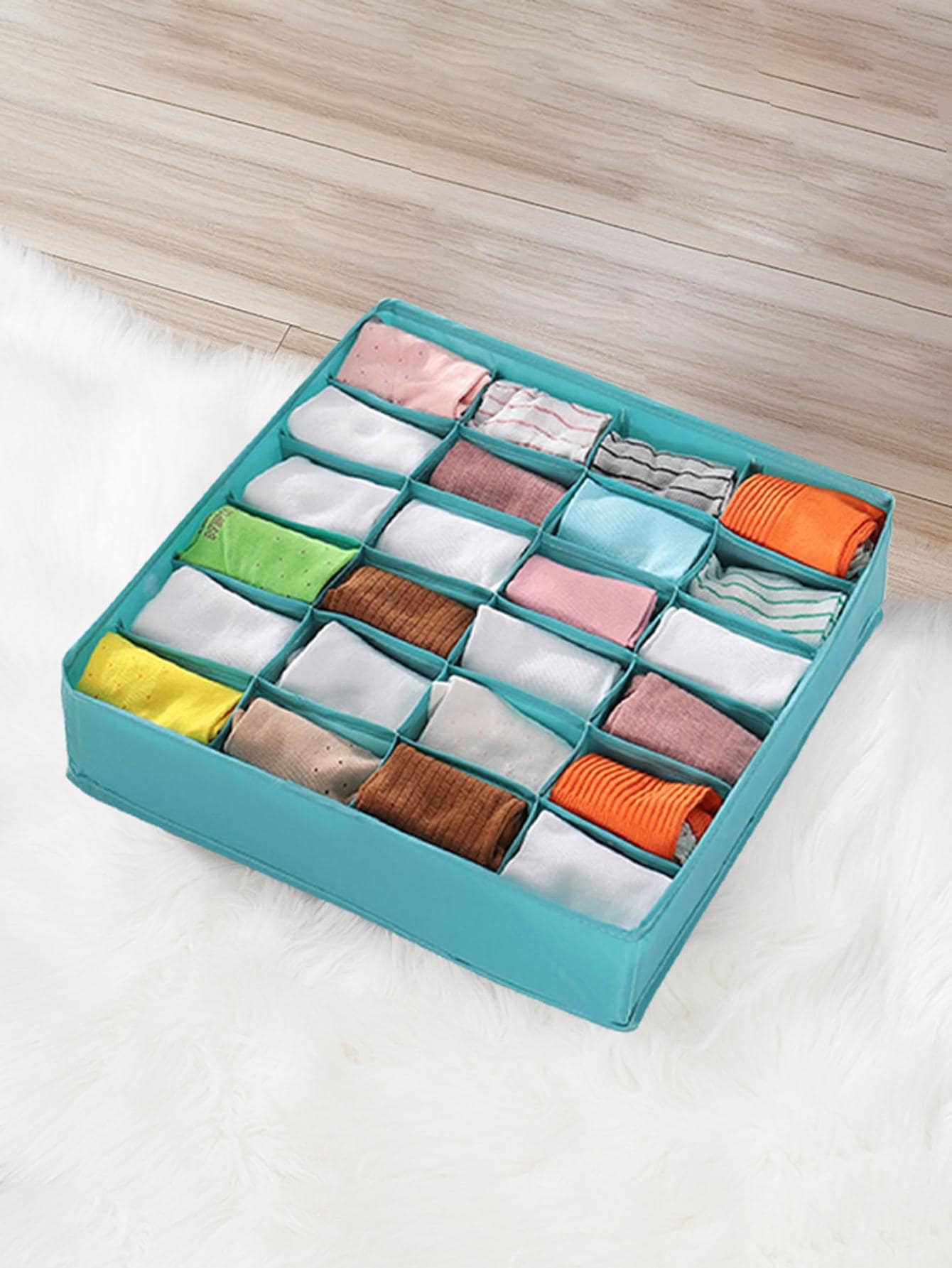 1 Đồng Bằng Mút Quần Lót Người Tổ Chức Bộ Chia Tối Giản Chất Liệu Vải 24 Lưới Có Thể Gập Lại Hộp Bảo Quản Đồ Lót Cho Gia Đình - Màu xanh lam - Xem 1