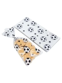 Zl633 100pcs Soccer Gift Bags Plastic Candy Cookie Bags For Gifts, Birthday, Soccer Themed Party Decoration - Multicolor - View 3