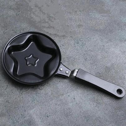 1入組鐵質迷你平底鍋可愛星星設計廚房用不粘煎鍋