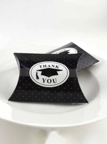 30 Cái/bộ Hộp Quà Giấy Bao Bì, Hộp Quà Tặng Đồ Họa Chữ Cho Bữa Tiệc Tốt Nghiệp - màu đen - Xem 3