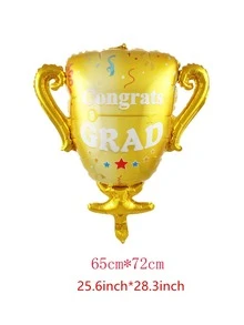 1 pieza Globo decorativo trofeo en forma de para graduación fiesta - Dorado - Ver 3