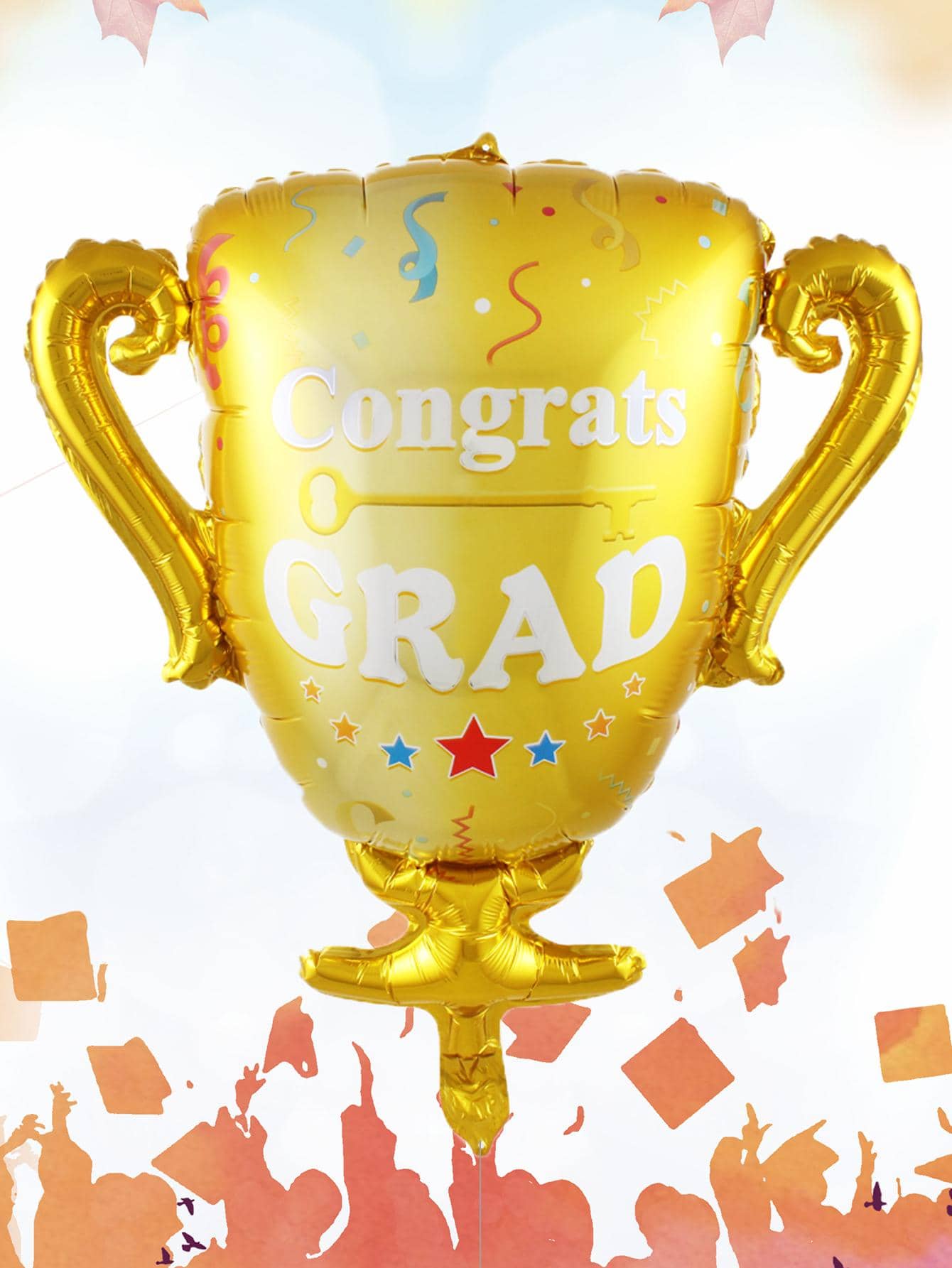 1 pieza Globo decorativo trofeo en forma de para graduación fiesta - Dorado - Ver 1