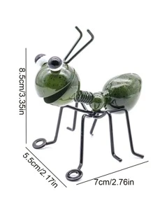 1pc Iron Decoration Object, Cartoon Ant Design Decoration Craft For Home, Garden - Burgundy - View 8