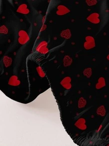 1入組心形圖案床笠現代主義面料透氣床笠家用