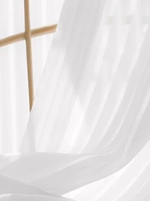 Solid Color Single Panel Sheer Curtain, Simple White Polyester Light Filtering Privacy Sheer Curtain For Living Room And Bedroom