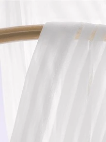 Solid Color Single Panel Sheer Curtain, Simple White Polyester Light Filtering Privacy Sheer Curtain For Living Room And Bedroom