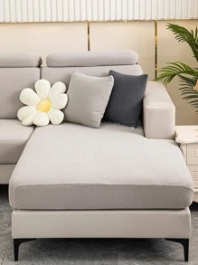 1pc Solid Color Stretchy Sofa Seat Cushion Cover, Modern Polyester Sofa Cushion Cover For Home - Grey - View 7