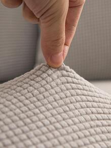 1pc Solid Color Stretchy Sofa Seat Cushion Cover, Modern Polyester Sofa Cushion Cover For Home - Grey - View 9