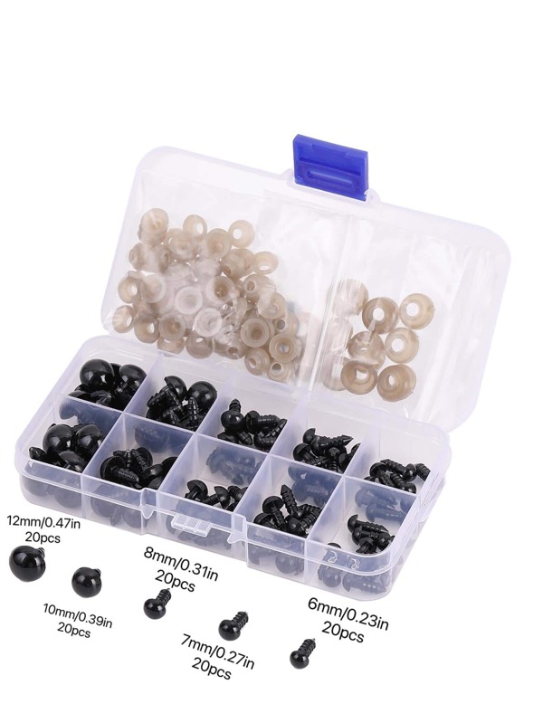 100pcs Modern Eyeball Doll Accessories Black Plastic Plush Safety Eyes