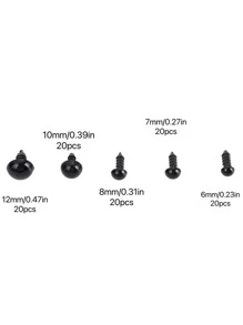 100入組眼睛設計DIY裝飾用品 - 黑色 - 查看 5