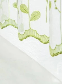 1入組花卉刺繡窗幔家居布藝窗簾帷幔 - 粉色 - 查看 3