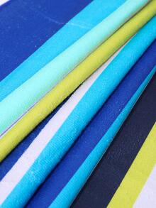 1入組條條紋圖案沙灘巾現代織物長方形旅行沙灘巾適合游泳、潛水、夏季 - 藍色 - 查看 7