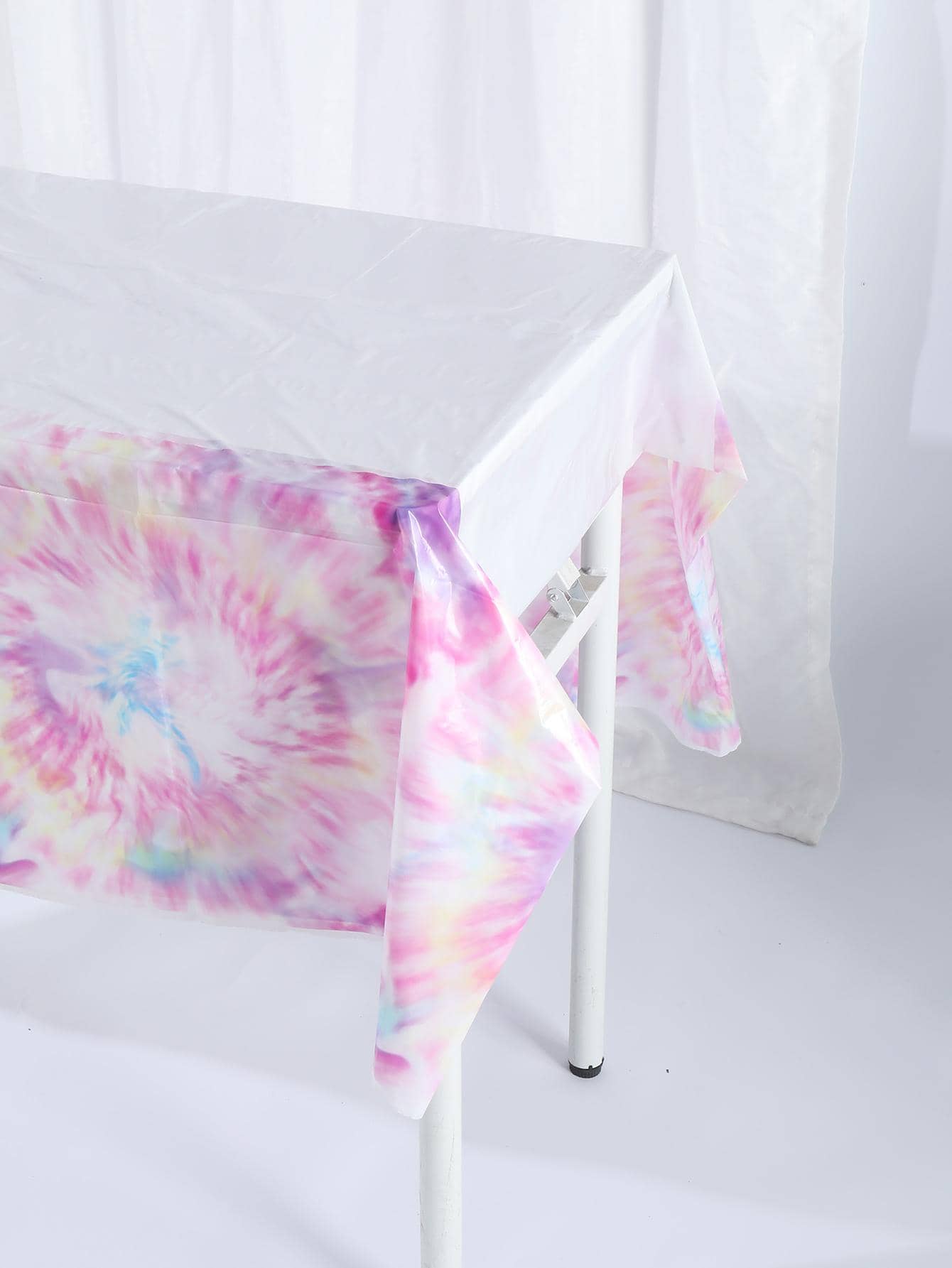 1入組PE一次性桌布現代紮染圖案派對用一次性桌布 - 彩色 - 查看 1