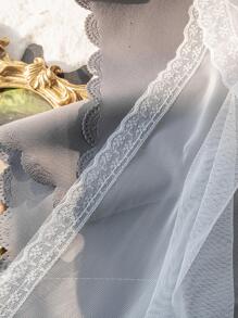 素色雙層1片現代滌綸臥室和客廳單面板遮光窗簾 - 深灰色 - 查看 8