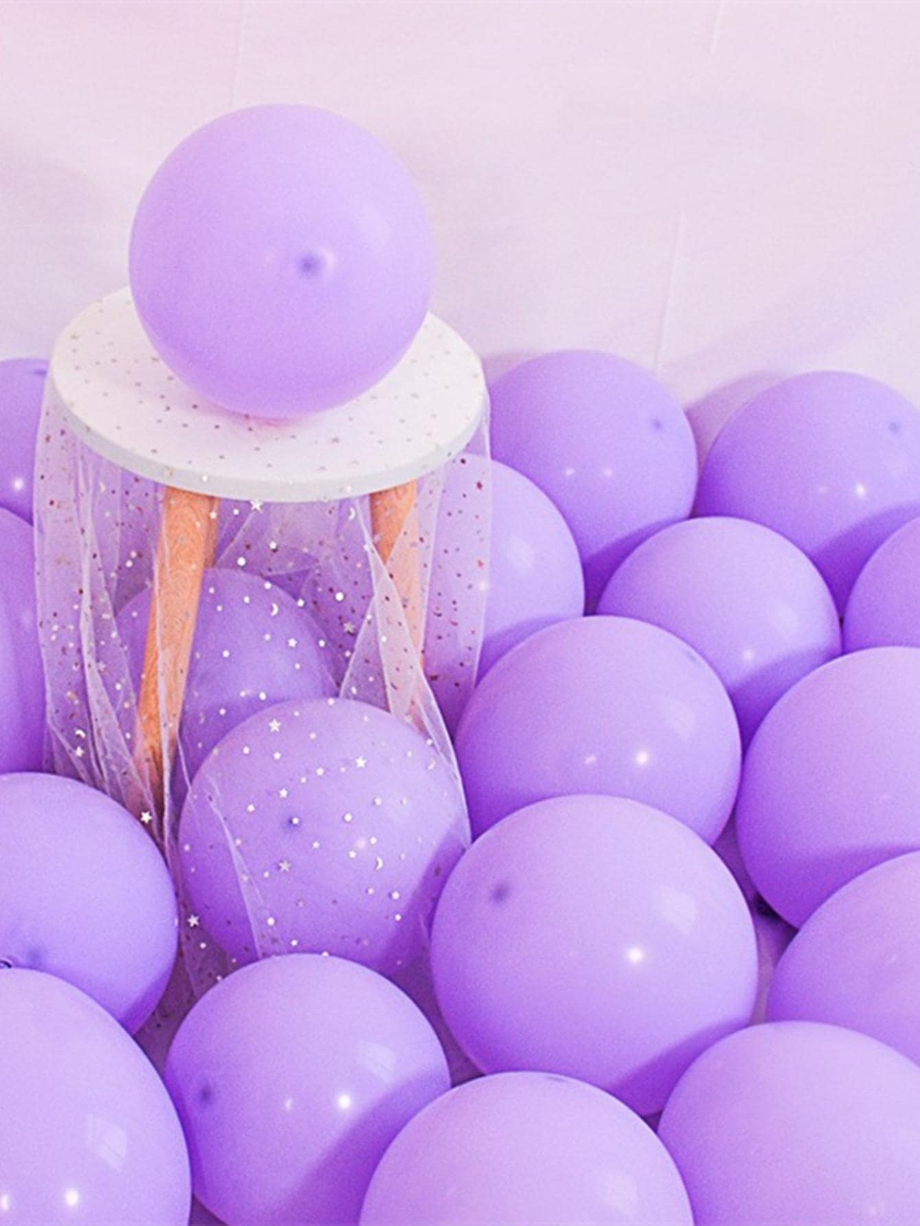 10 Cái/bộ 10Inch Bong Bóng Cao Su Hiện Đại Màu Bóng Trang Trí Cho Trang Trí Nhà, Tiệc - Màu tím - Xem 1