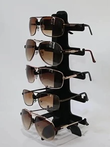 1pc Plain Plastic Sunglasses Storage Rack, BlackGlaases Holder, For Home, Gender Reveal Party, Perfect For Birthdays, Weddings, Parties, The Perfect Gift For Colleagues, Friends, And Family, Back To School - Black - View 4
