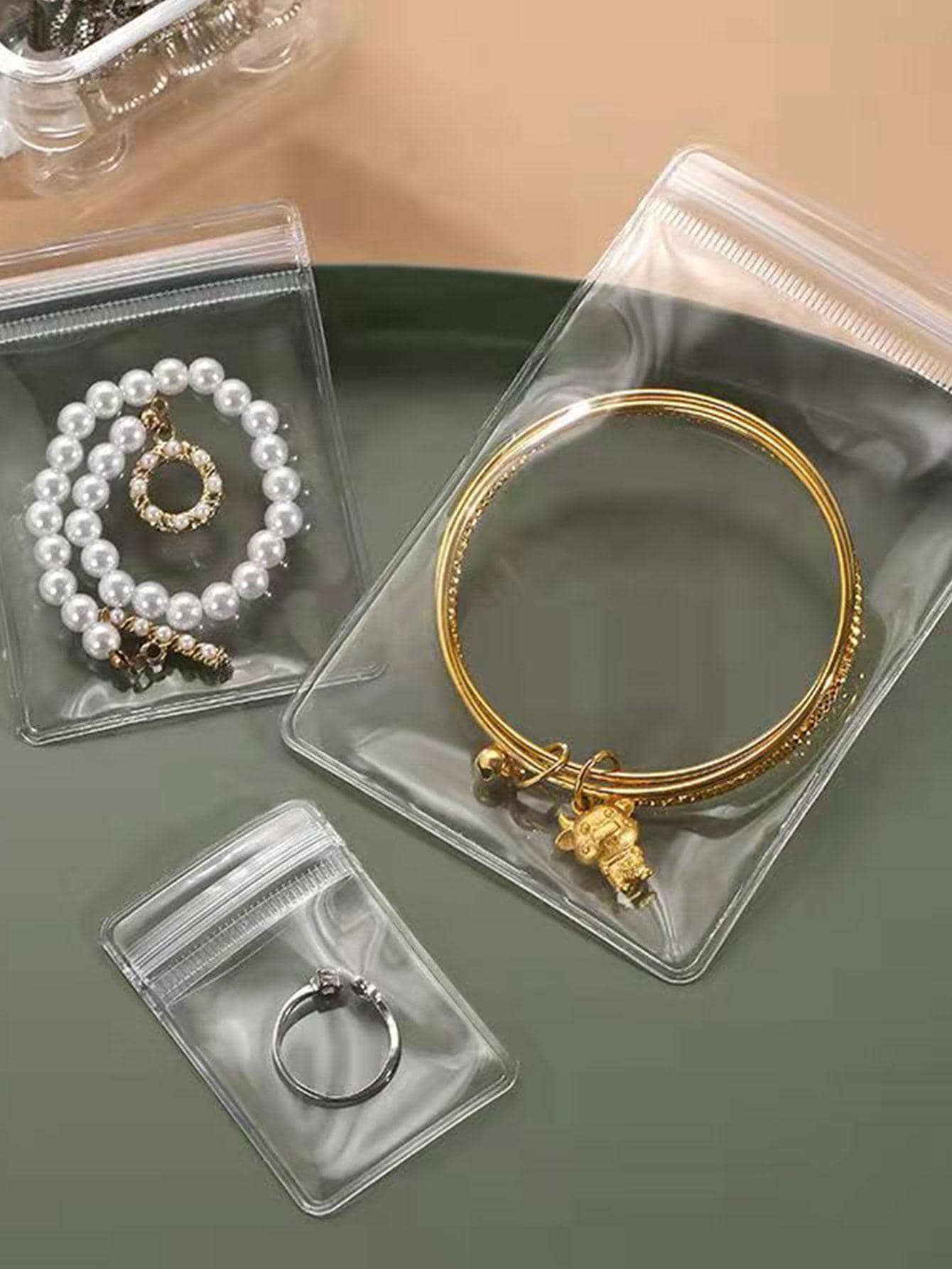 20 cái Túi đựng đồ trang sức trong suốt, Túi đựng đồ trang sức có dây kéo PVC, Trang chủ, Ngoài trời - Trong sáng - Xem 1