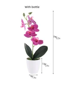 1pc Plastic Artificial Potted Flower, Modern Fake Potted Ornament For Table Decoration - Purple - View 5