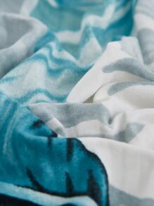 1pc Leaf Print Sofa Seat Cushion Cover, Modern Tropical Leaf Print Sofa Cushion Cover For Household - Blue - View 5