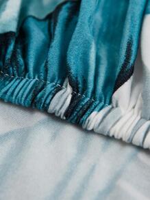 1pc Leaf Print Sofa Seat Cushion Cover, Modern Tropical Leaf Print Sofa Cushion Cover For Household - Blue - View 6