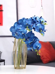 7头人造蝴蝶兰花束，简单实用，用途广泛 - 藍色 - 查看 2