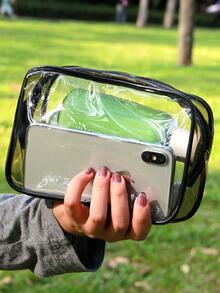 1pc Clear Travel Toiletries Bag - Multicolor - View 2