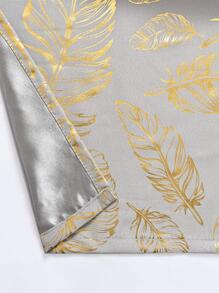 金屬質感葉子圖案1片現代滌綸臥室和客廳單面板遮光窗簾 - 彩色 - 查看 9