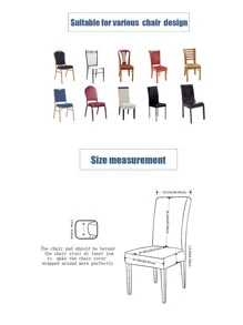 1pc Solid Color Ruffle Trim Chair Slipcover, Champagne Seersucker Polyester Dining Chair Dust Cover, For Dining Room - Champagne - View 5