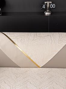 1pc Jacquard Pattern Contrast Binding Sofa Towel, Beige Polyester Sofa Seat Liner, For All Season - Beige - View 3