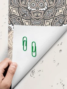 1pc Vintage Pattern Floor Sticker, Self Adhesive PVC Tile Sticker, For Home Decor - Multicolor - View 7