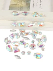 1Pc pha lê ba chiều lấp lánh, trang trí bằng vải may sáng tạo bằng thủy tinh - Nhiều màu - Xem 1