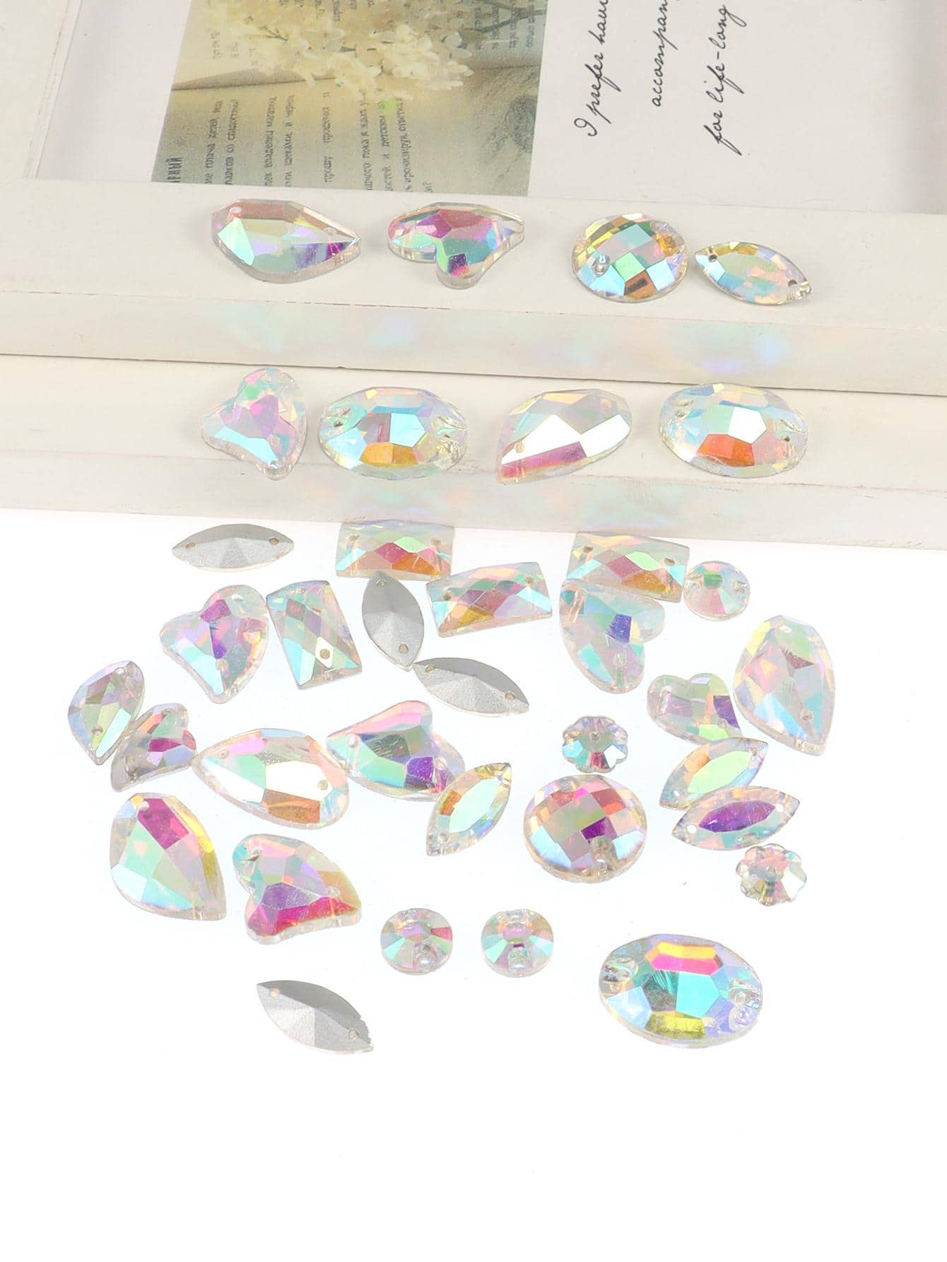 1Pc pha lê ba chiều lấp lánh, trang trí bằng vải may sáng tạo bằng thủy tinh - Nhiều màu - Xem 1