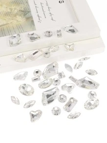 1 Hình Học May Trang Trí, Kính Đơn Giản Trang Trí Mặt Dây Chuyền Cho DIY - trắng - Xem 1