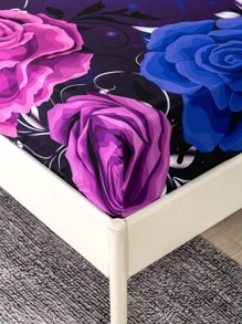 3pcs Colorful Flower & Butterfly Print Sheet Set With 1pc Sheet, 2pcs Pillow Case Without Filler, Modern Soft Fitted Sheet For Bedroom
