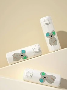 1 Gói Hình Koala Dễ Thương Màu Trắng Bình Giữ Nhiệt Gia Đình, Bình Nước Giữ Nhiệt Di Động Bằng Thép Không Gỉ - trắng - Xem 4