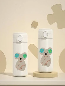 1 Gói Hình Koala Dễ Thương Màu Trắng Bình Giữ Nhiệt Gia Đình, Bình Nước Giữ Nhiệt Di Động Bằng Thép Không Gỉ - trắng - Xem 2